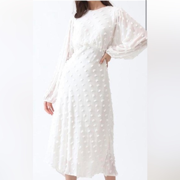 Chicwish white polka dot ‘cotton candy’ sheer midi dress - Picture 3 of 7